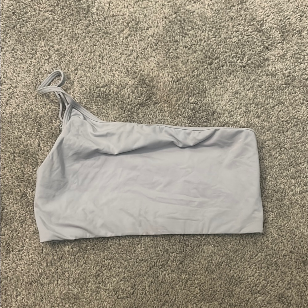 Skims Light Gray One-Shoulder Top